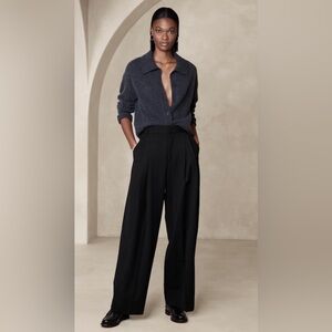 BANANA REPUBLIC SIENA WIDE-LEG ITALIAN WOOL PANT